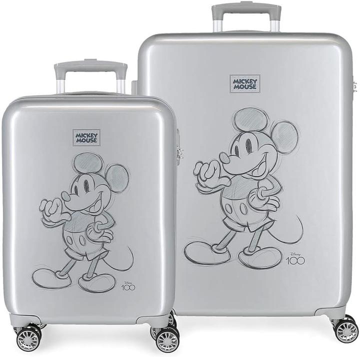 Disney 2tlg. Kofferset in Mickey Mouse Design (70 l, Handgepäck (bis 50l), M (50 - 90l))