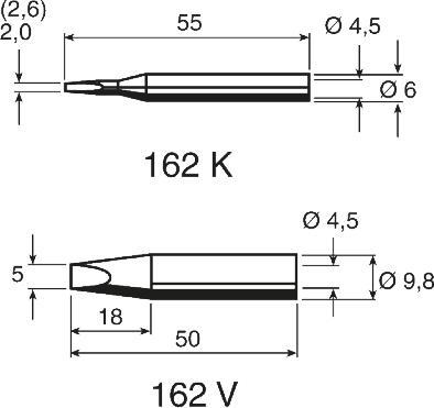 Actual product image Kurtz Ersa TIP / SINGLE 162LD (Soldering tip)