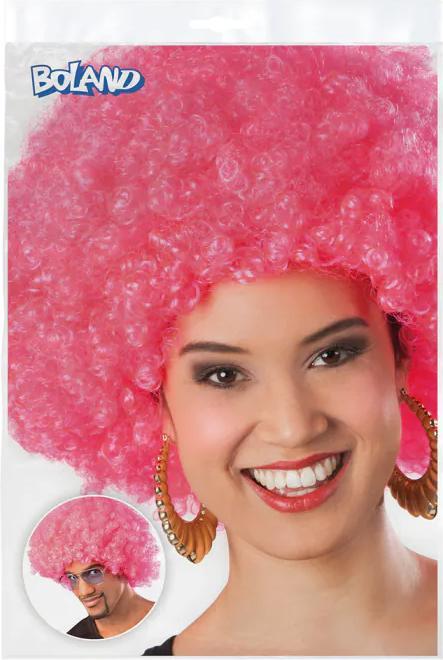 Produktbild Fasnacht Perücke Afro rosa