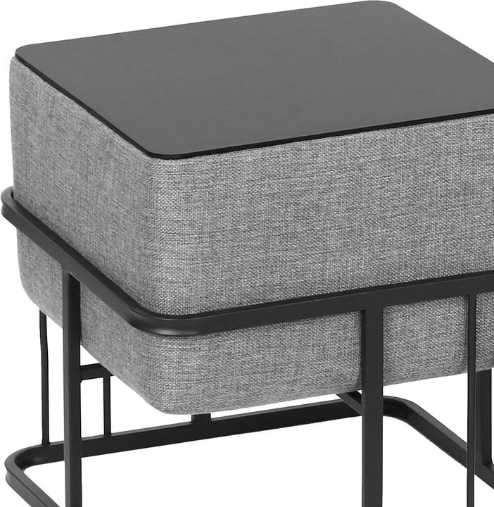 Produktbild En.Casa Multifunktionaler stapelbarer Sitzhocker Tas 2er Set quadratisch Hellgrau