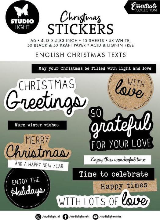 Produktbild art by marlene Christmas Stickers "English Christmas Texts" Essentials