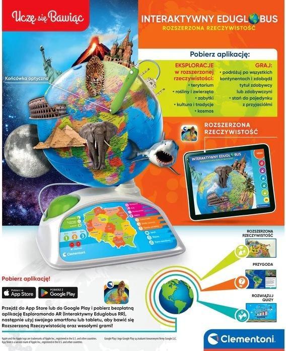 Produktbild Komelon Clementoni Interaktywny Eduglobus 50847