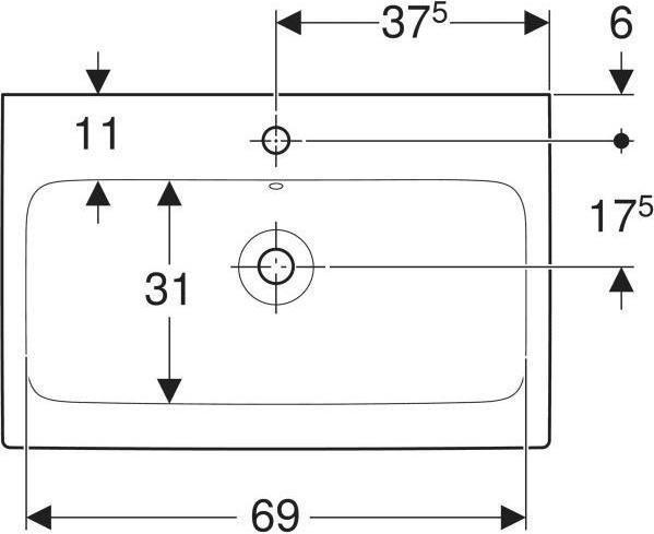 Produktbild Geberit Waschtisch iCon 75 cm wei 124075000 (480 mm, 750 mm)