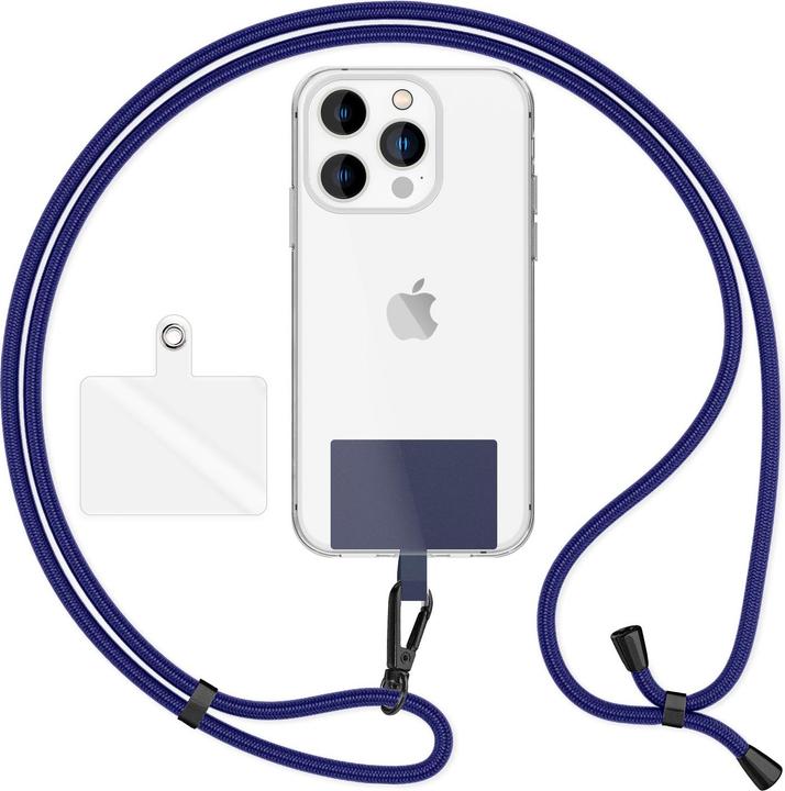 Produktbild Nalia Handyband + Pad für Hülle zum Umhängen, Karabinerhaken Anhänger aus Metall (matt schwarz)