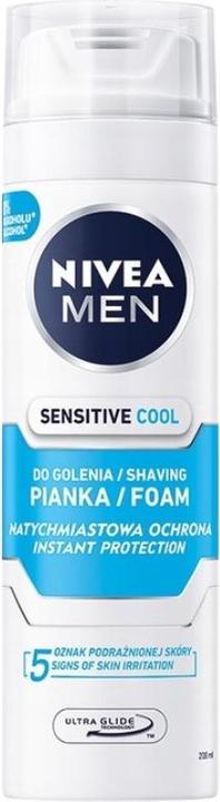NIVEA Men Sensitive Cool chłodząca pianka do golenia 200ml (200 ml, Rasiergel)