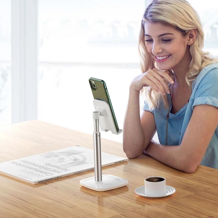 Produktbild Choetech H035 Aluminiumständer für ein Telefon oder Tablet mit Anpassung – Weiss und Silber