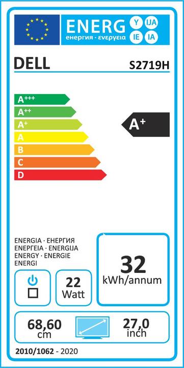 Energie-Label Dell S2719h (1920 x 1080 Pixel, 27")