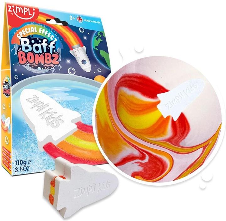Zimpli Kids Zimpli Grosse Raketen-Überraschungs-Baff Bombz, Badebomben-Spielzeug (Badekugeln)