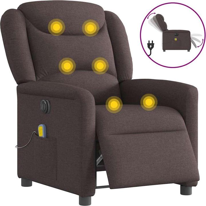 Immagine prodotto VidaXL Sedia da massaggio elettrica in tessuto marrone scuro