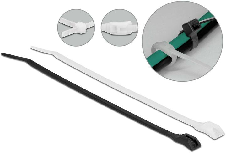 Actual product image Delock Cable tie with flat head L 370 x W 3.6 mm 100 pieces (Plastic cable ties, 370 mm, 100 pcs.)