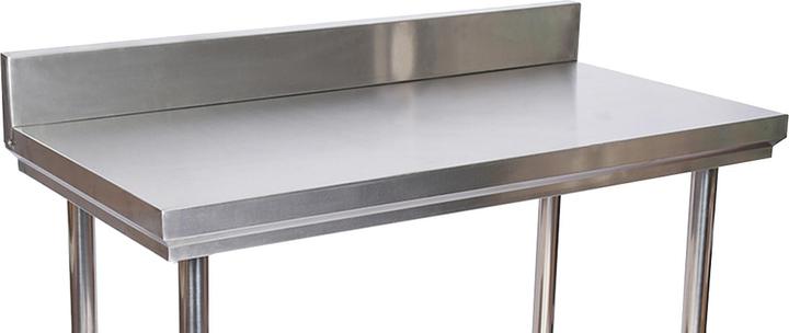 Produktbild Wiltec Edelstahl Arbeitstisch Gastro Edelstahltisch mit Aufkantung 120x60x85cm