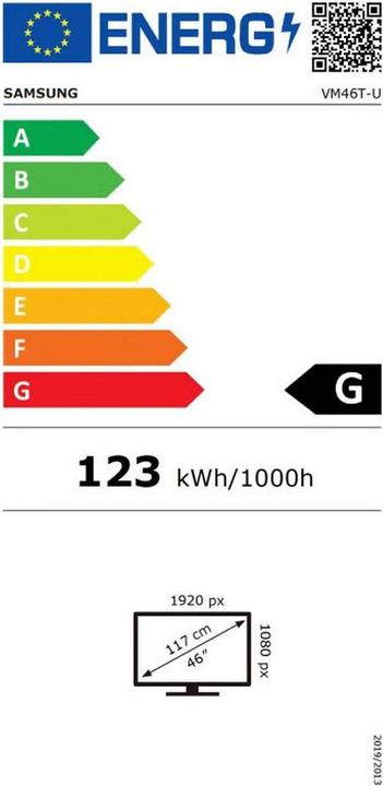 Energy Label Samsung Smart Signage VM46T-U (1920 x 1080 pixels, 46")