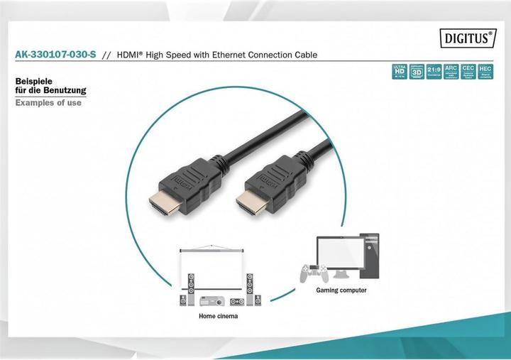 Image du produit Digitus HDMI (Typ A) — HDMI (Typ A) (3 m, HDMI)