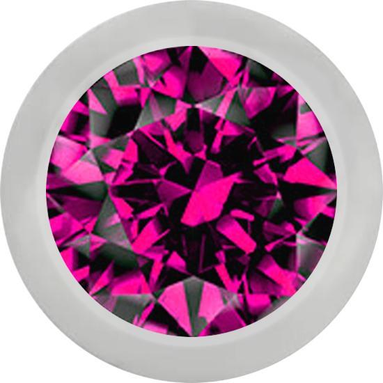 Produktbild Star Piercing Micro Kugel silber mit Kristall fuchsia (ohne Messing, Chirurgenstahl 316L)