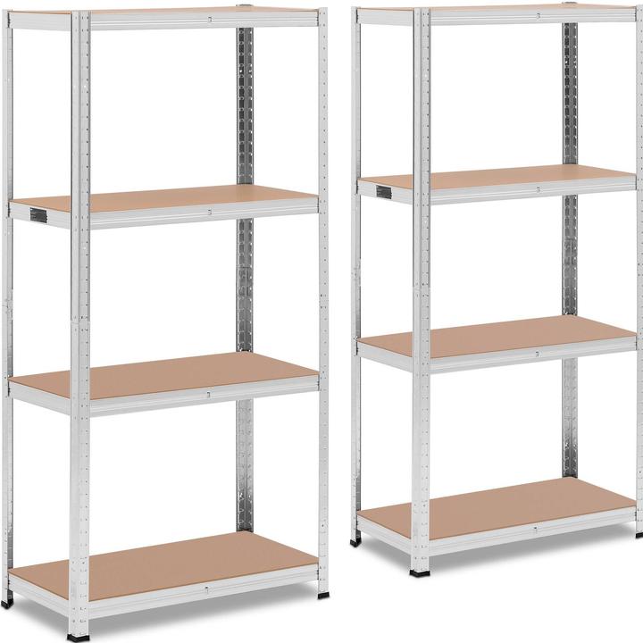 Actual product image MSW Schwerlastregal Metallregal Kellerregal 80x40x160 cm für 4x80 kg grau 2 Stk.