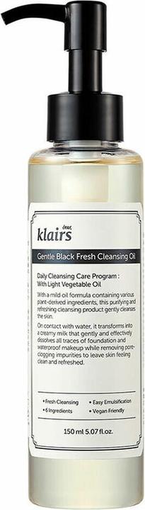 Actual product image Klairs Gentle Black Fresh Cleansing Oil (Oils, 150 ml)