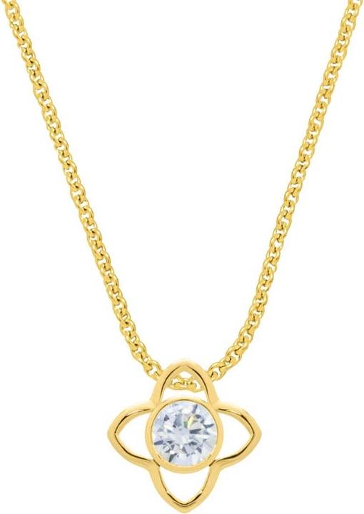 Candy Halskette Gemma, 925 Sterling Silber, vergoldet (925 Sterling Silber, 18k vergoldet, 42 - 45 cm)