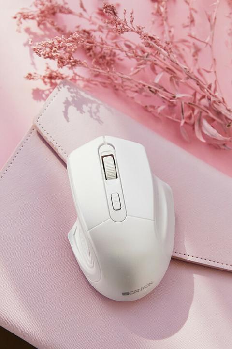 Image du produit Canyon Souris optique sans fil 2.4GHz 4 boutons, DPI 800/1200/1600, Pearl White, 115 * 77 * 38mm, 0.0 (Sans fil)