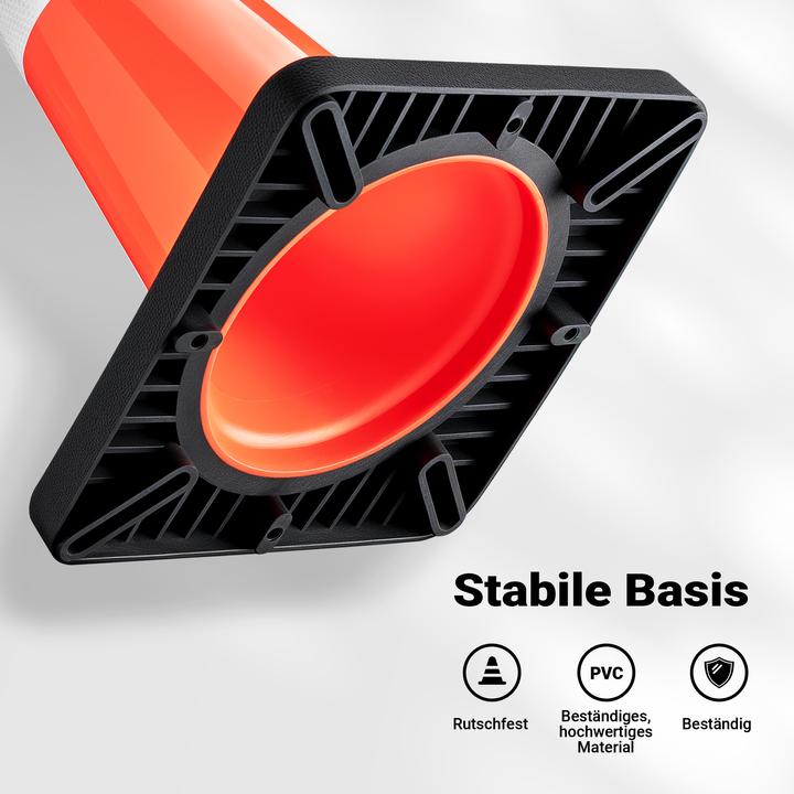 Produktbild Wiltec Verkehrskegel 45cm Leitkegel Pylon Warnhütchen Warnkegel aus PVC & Gummi