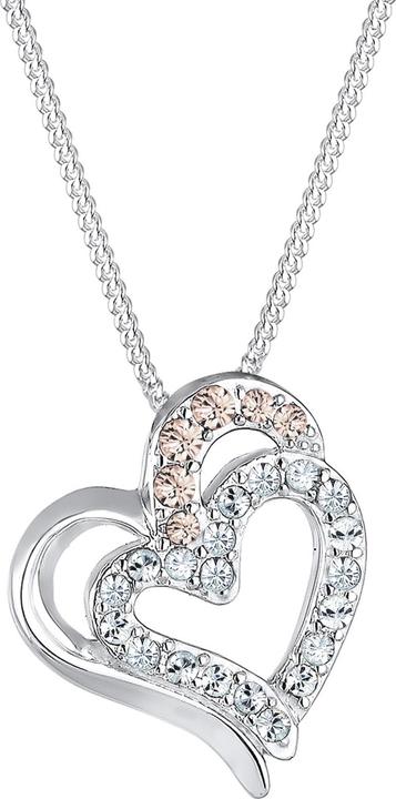 Image du produit Elli mit Herz-Anhäger verziert mit Kristallen (Argent Sterling, 45 cm)