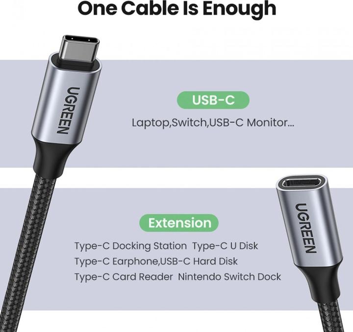 Actual product image Ugreen USB C – USB C (1 m, USB 3.1, 100 W)