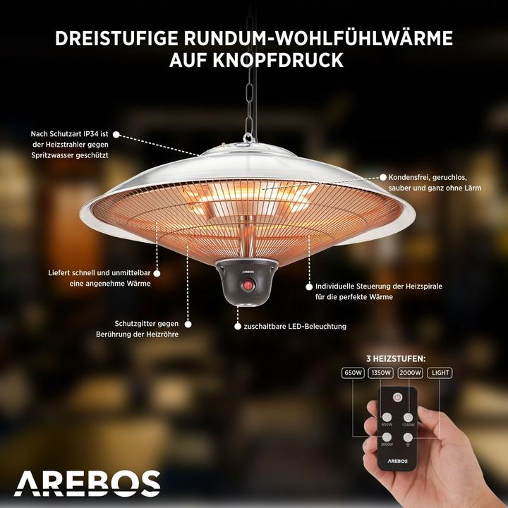 Produktbild Arebos Deckenheizstrahler (2000 W)