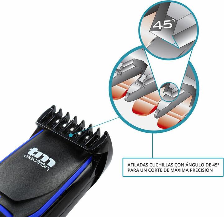 Image du produit TM Electron TMHC109A Tondeuse à cheveux sans fil avec batterie 600mAh et 20 longueurs de coupe - Bleu/Black