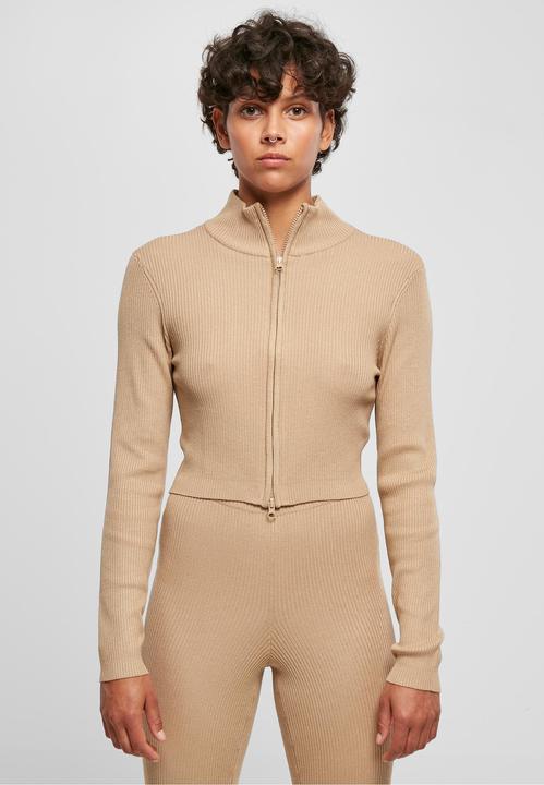 Actual product image Urban Classics Ladies Cropped Rib Knit Zip Cardigan - 19407 (4XL)