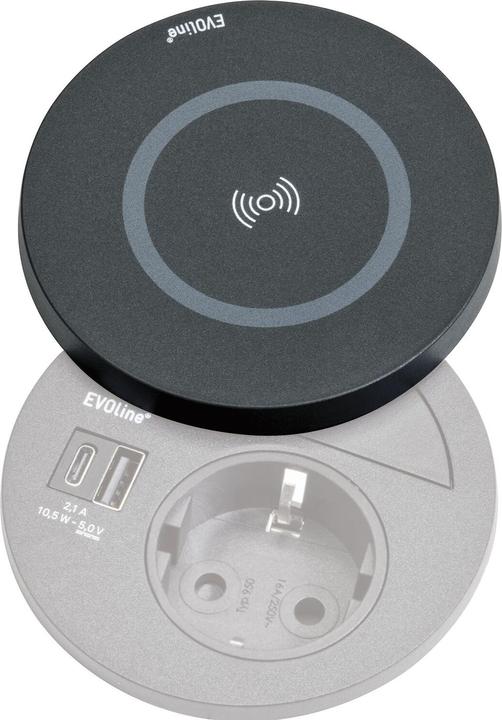 Actual product image Evoline Circle 80, Qi-Charger mit Drehdeckel (1 pcs.)