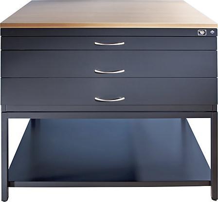Produktbild C+P Zeichnungsschrank, DIN A1, 5 Schubladen, Höhe 420 mm, schwarzgrau / lichtgrau