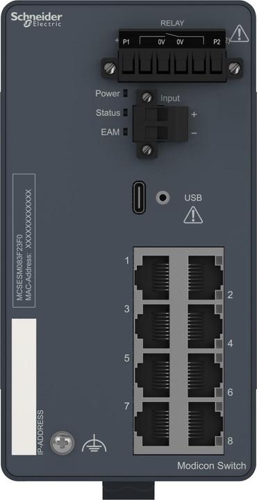 Image du produit Schneider Electric Schneider Modicon Managed MCSESM083F23F0Switch -8 ports pour cuivre - fil de cuivre (8 Ports)