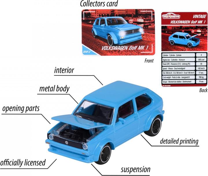 Image du produit Majorette Vintage VW Golf MK1, bleu