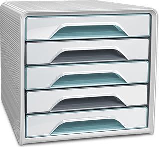 Actual product image Cep Drawer box with 5 shallow drawers Smoove Riviera 7-111 Ri Water green/grey (A4)