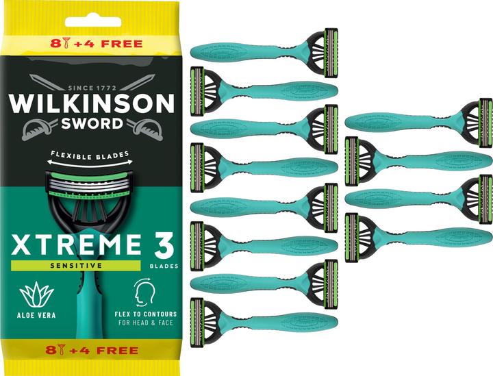 Wilkinson Xtreme 3 Sensitive rasoir jetable pour hommes 8+4