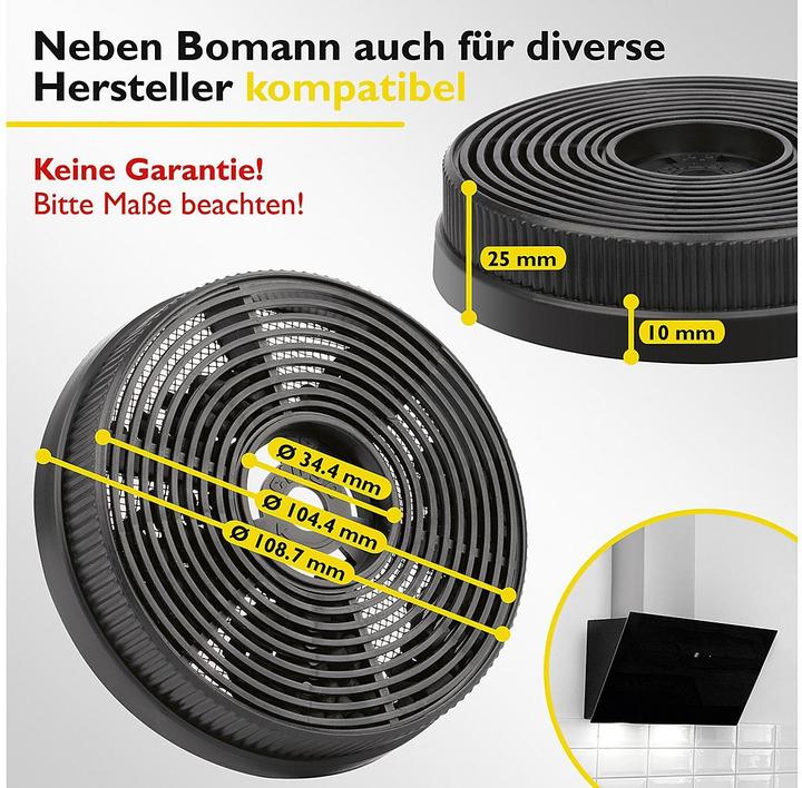 Image du produit Bomann KF 571 2 pièces, Filtre à charbon actif pour DU 774/7602 noir