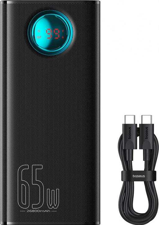 Actual product image Baseus Amblight Digital Display, 26800mAh, 65W, QC + PD, black (26800 mAh, 65 W)