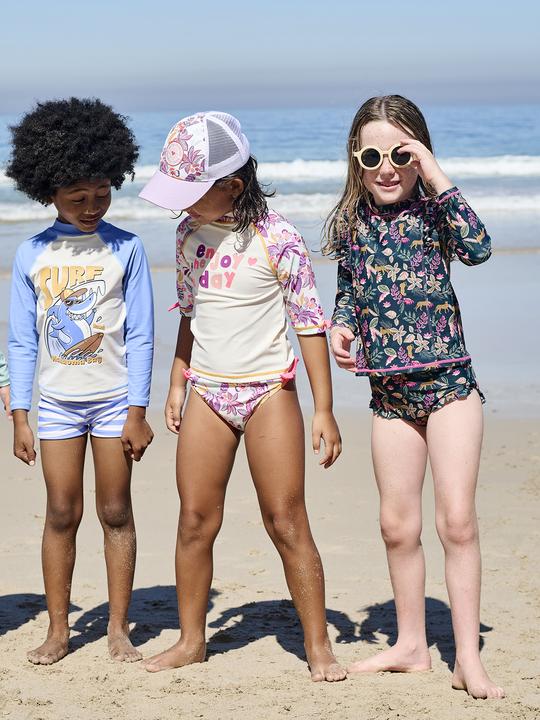 Image du produit Vertbaudet Jungen Strand-Set: UV-Badeshirt & Shorts (128)