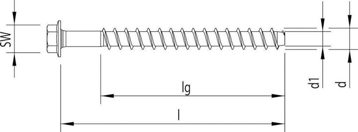 Produktbild Heco MULTI-MONTI-plus SS Betonschraube 10 x 100 mm 25 Stk. SW 13 Sechskantkopf verzinkt A2K ( 48453 (25 Schrauben pro Stück)