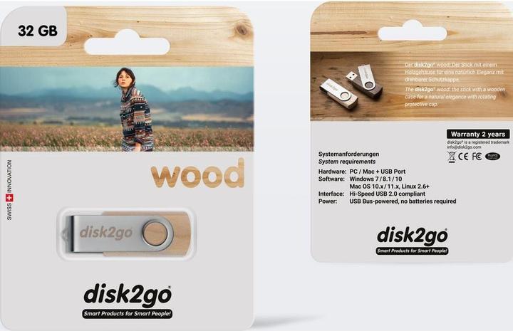 Produktbild Disk2go Wood (32 GB, USB-A)