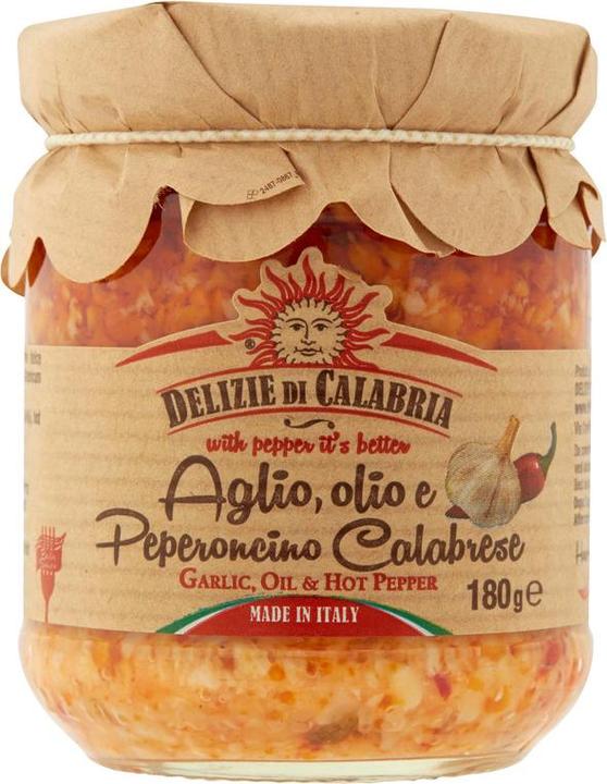 Produktbild Delizie di Calabria Sauce mit Knoblauch, Öl und Peperoncino aus Kalabrien (180 g)