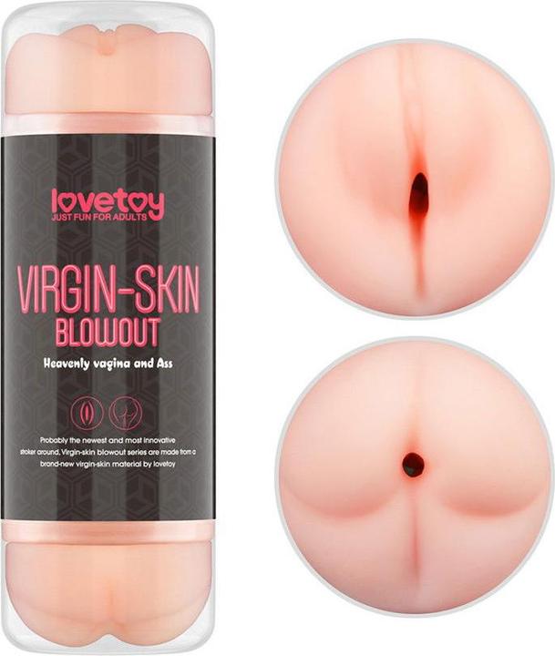Actual product image Lovetoy Virgin-Skin Blowout Double Side Stroker - Vagina and Ass