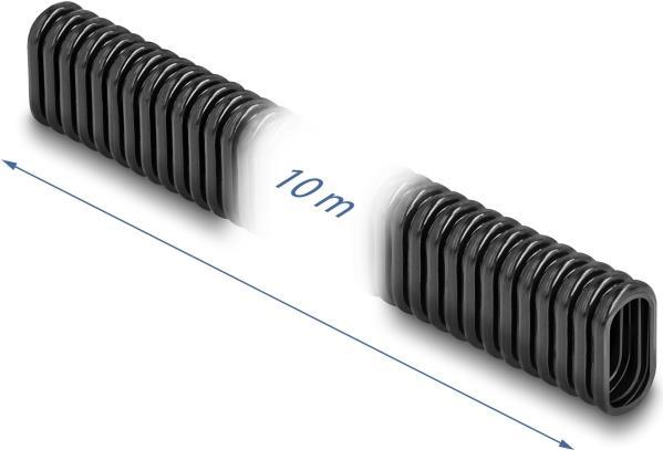 Image du produit Delock Gaine de protection de câble en plastique de forme ovale flexible 13,6 x 6,3 mm (Gaines pour câbles, 1000 cm)