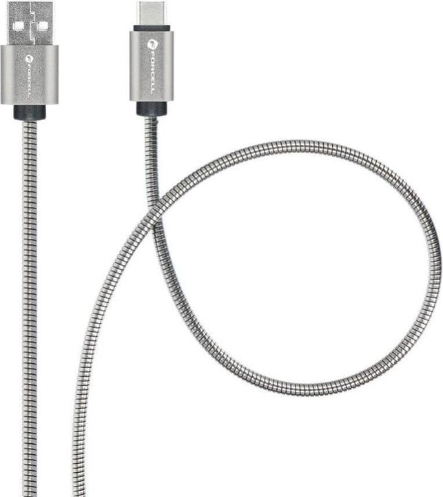 Image du produit Forcell Cable F-ENERGY Metal C234 cable USB A to Type C QC3.0 2,4A 12W 1 m silver (1 m)