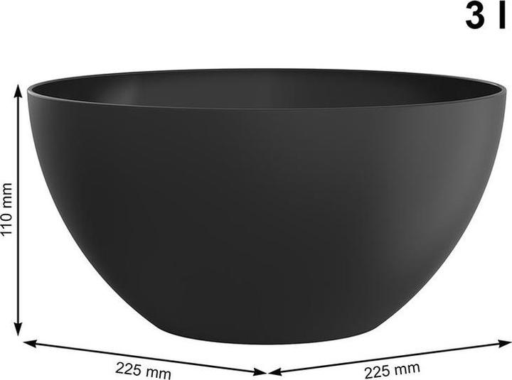 Produktbild Rotho Schüssel 23 cm, 3 l ECO CARUBA - Holzkohle schwarz gedeckt (3 l)