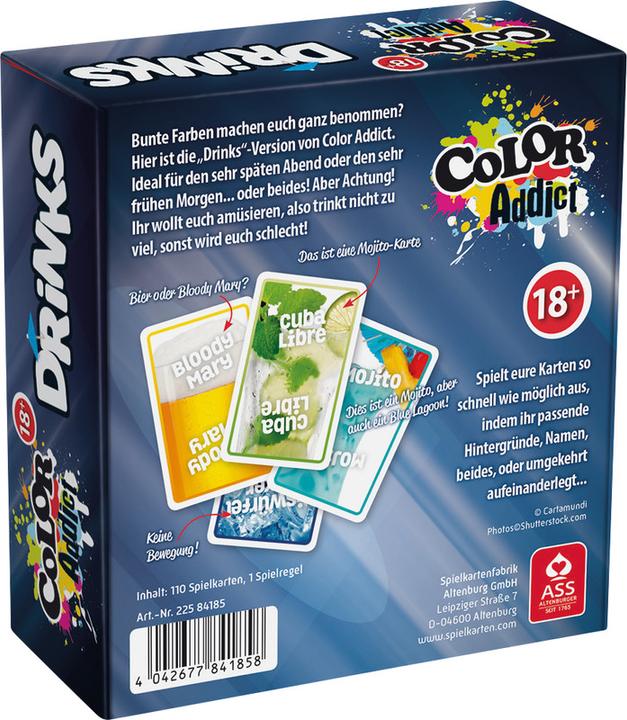 Immagine prodotto ASS Altenburg 22584165 - Color Addict - Bevande, gioco di carte, 2-6 giocatori, da 18 anni (edizione DE) (Tedesco)