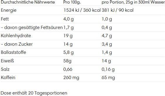 Nutritional values and ingredients More Nutrition Protein Iced Coffee (Dark chocolate, 1 pcs., 500 g)