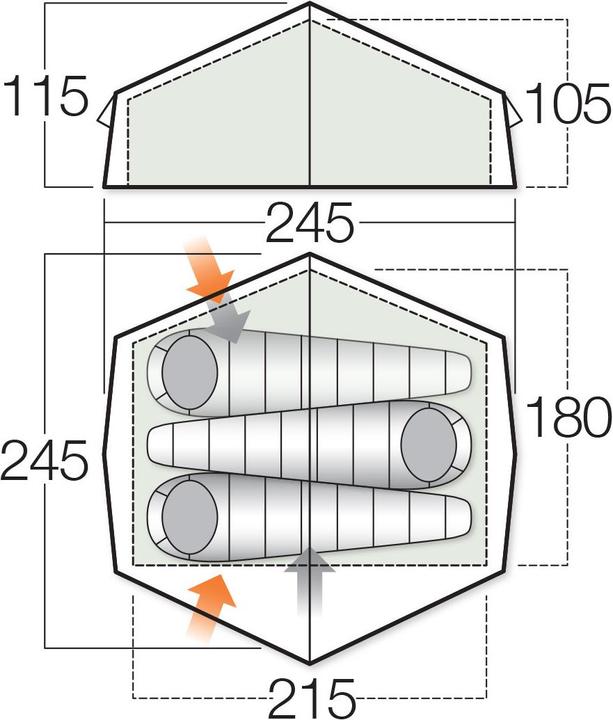 Produktbild Vango Zenith 300 Tent (Tunnelzelt, 2.58 kg, 3 Personen)