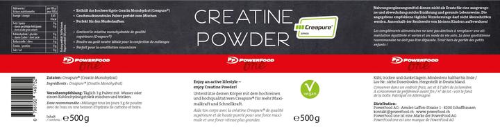 Nutritional values and ingredients PowerFood One High Grade Creatine (1 Piece, Powder, 500 g)