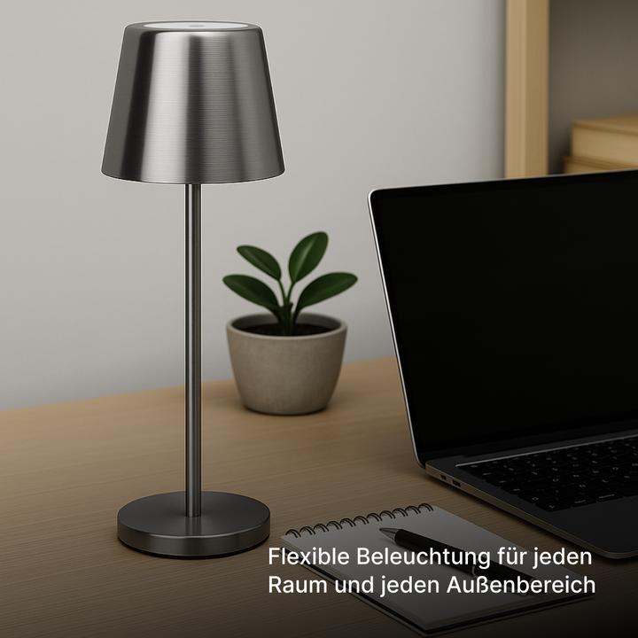 Produktbild Brilliant Akku Tischlampe, 37cm, 300 lm, 3000-6500 K, dimmbar, alu gebürstet (300 lm)