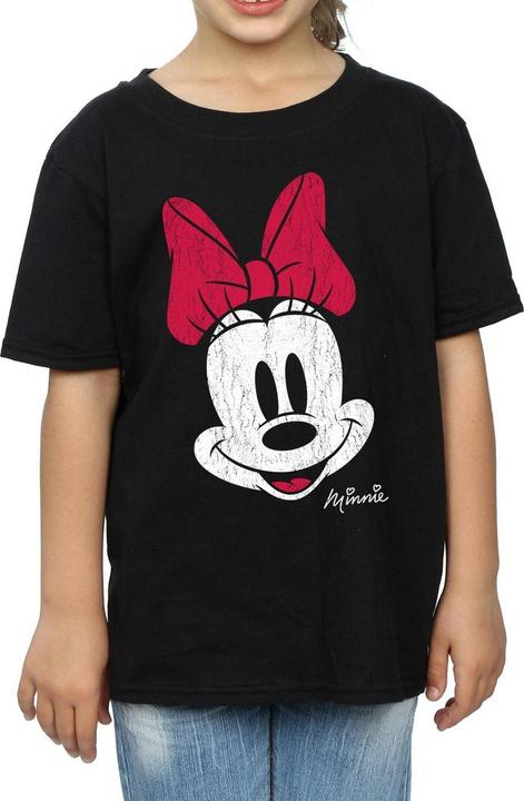 Disney Mädchen Minnie Maus Gesicht Baumwolle TShirt